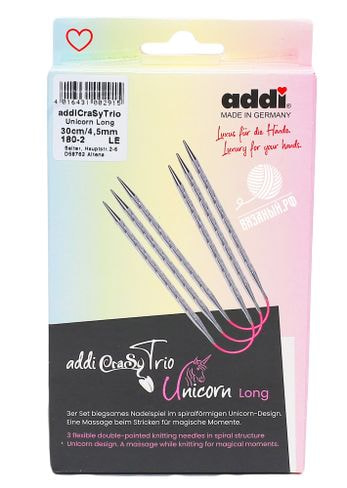 Спицы Addi Спицы чулочные AddiCraSyTrio Unicorn Lace Long