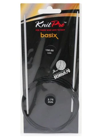 Knit Pro Спицы круговые Basix Aluminium, алюминий