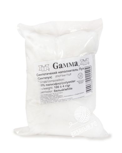 Принадлежности для вязания Gamma Синтепух Gamma, 100 г/кв. м ± 4 г, 100% полиэфир, белый